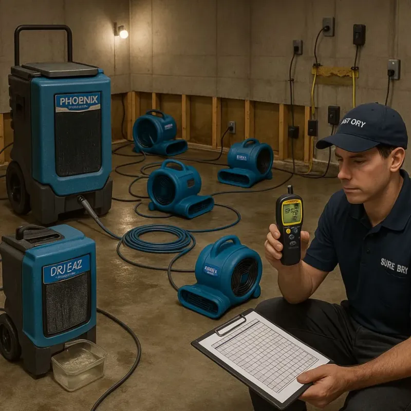 Structural Drying and Dehumidification process in Paris, TN